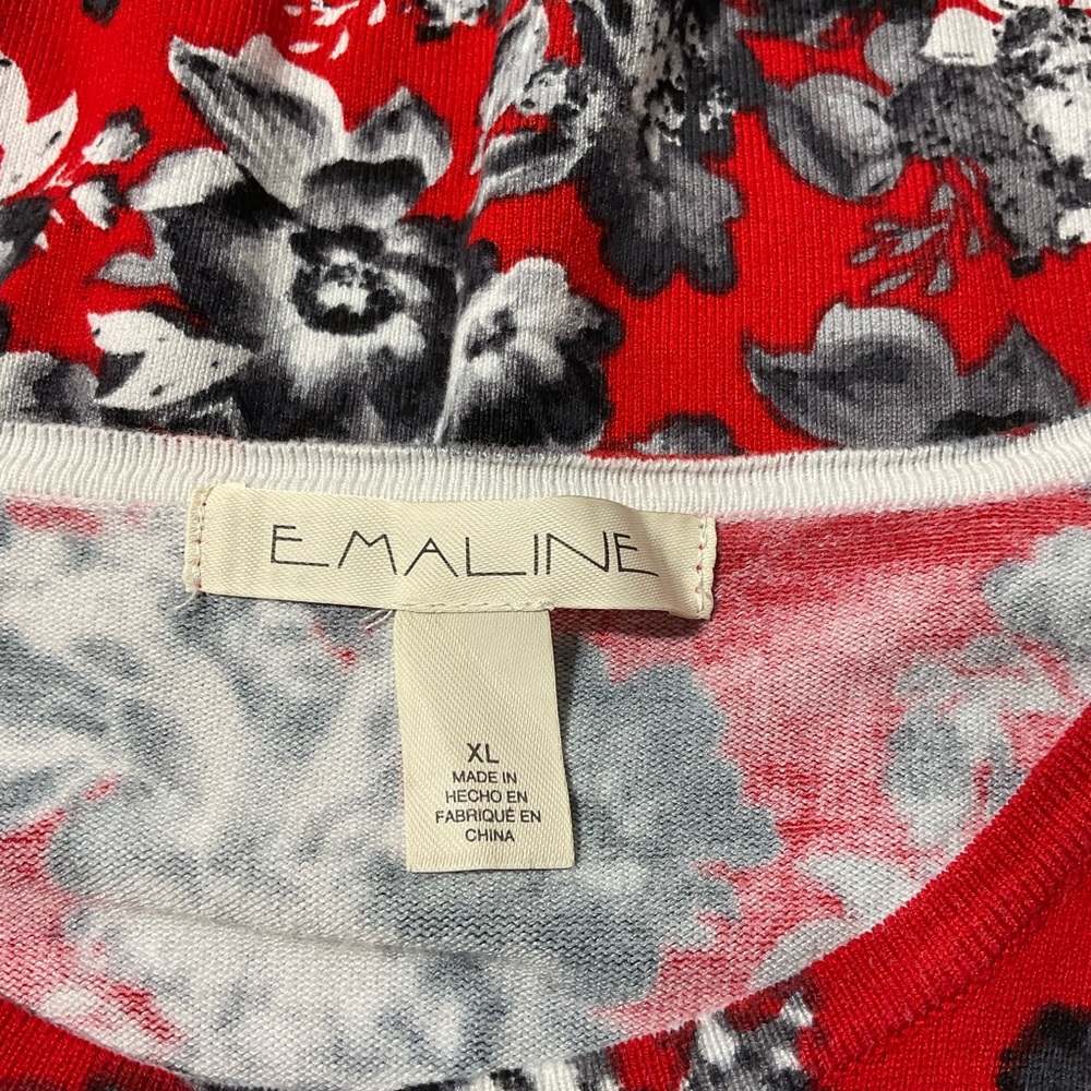 Emaline XL rad and black floral cardigan - Picture 7 of 10